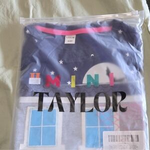 Mini Taylor Girls 5-6Y T-Shirt Dress Blue Gray Stars Halloween